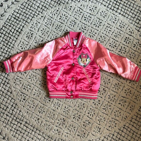 Disney Store Minnie Mouse Varsity Jacket Girl - size 2 Pink - Picture 1 of 6